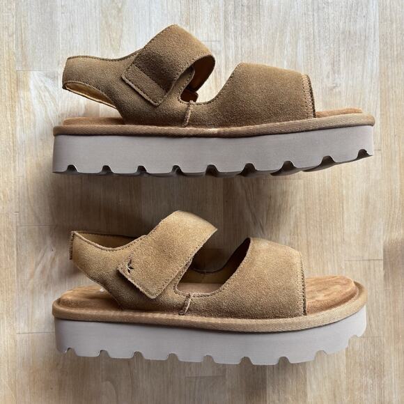 UGG Koolaburra Tizz Sandals Womens Sz 10 Chestnut Brown Slip On Strappy 1167750 - Picture 3 of 8